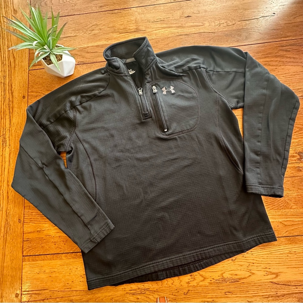 Under Armour Cold Gear Quarter Zip Pullover with Chest Zippered Pocket S…